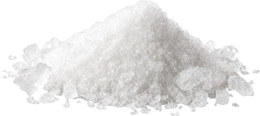 Petit tas de cristaux blancs